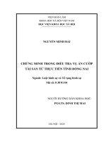 Chứng minh trong giai đoạn điều tra vụ án cướp tài sản từ thực tiễn Tỉnh Đồng Nai
