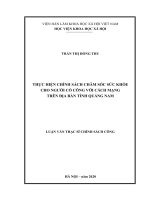 Thực thi chính sách chăm sóc sức khỏe cho người có công trên địa bàn tỉnh quảng nam