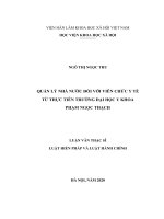 Quản lý nhà nước đối với viên chức y tế từ thực tiễn trường đại học y khoa phạm ngọc thạch, thành phố hồ chí minh