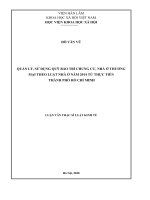 Quản lý, sử dụng quỹ bảo trì chung cư, nhà ở thương mại theo luật nhà ở năm 2014 từ thực tiễn thành phố hồ chí minh 