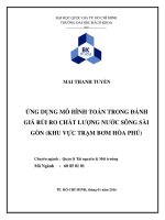 Ứng dụng mô hình toán trong đánh giá rủi ro chất lượng nước sông sài gòn (khu vực trạm bơm hòa phú)