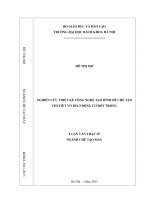 Nghiên cứu thiết kế công nghệ tạo hình để chế tạo chi tiết vỏ bugi động cơ đốt trong