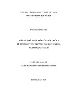 Quản lý nhà nước đối với viên chức y tế từ thực tiễn trường đại học y khoa phạm ngọc thạch, thành phố hồ chí minh 