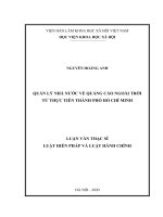 Quản lý nhà nước về quảng cáo ngoài trời từ thực tiễn thành phố hồ chí minh 