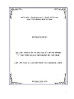 Quản lý nhà nước về trật tự xây dựng đô thị từ thực tiễn quận 8, thành phố hồ chí minh 