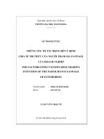 Những yếu tố tác động đến ý định chia sẻ tri thức của người tham gia Fanpage của doanh nghiệp