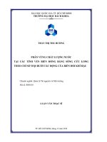 Phân tích vùng chất lượng nước tại các tỉnh ven biển đồng bằng sông cửu long theo chỉ số WQI dưới tác động của biến đổi khí hậu