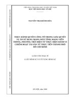 Thực hành quyền công tố trong giải quyết vụ án sử dụng mạng máy tính, mạng viễn thông, phương tiện điện tử thực hiện hành vi chiếm đoạt tài sản từ thực tiễn thành phố hồ chí minh 