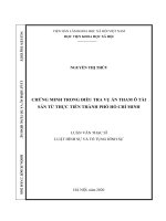 (Luận văn thạc sĩ) - Chứng minh trong điều tra vụ án tham ô tài sản từ thực tiễn Thành phố Hồ Chí Minh