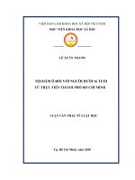 luận văn thạc sĩ tội dâm ô đối với người dưới 16 tuổi từ thực tiễn thành phố hồ chí minh 