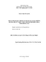 Tội vi phạm quy định về tham gia giao thông đường bộ từ thực tiễn thành phố biên hòa, tỉnh đồng nai 