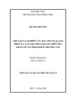 Chế tạo và nghiên cứu đặc trưng quang phổ của vật liệu phát quang trên nền silicate alumino kiềm thổ pha tạp tt 