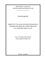 Nghiên cứu ứng dụng giải pháp PLM dasault systemes cho thiết kế và phát triển máy cắt laser điều khiển số CNC