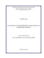 Cải cách thủ tục hành chính nhìn từ thực tiễn sở y tế thành phố hồ chí minh