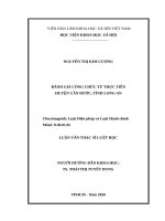 luận văn thạc sĩ đánh giá công chức từ thực tiễn huyện cần đước, tỉnh long an 