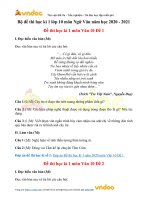 Tổng hợp 7 đề thi học kì 1 môn Ngữ văn lớp 10 năm học 2020-2021