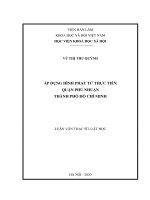 Áp dụng hình phạt từ thực tiễn quận phú nhuận, thành phố hồ chí minh