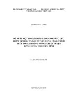 Đề xuất một số giải pháp nâng cao năng lực thẩm định dự án đầu tư xây dựng công trình thủy lợi tại phòng nông nghiệp huyện đông hưng, tỉnh thái bình 