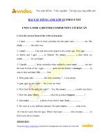 Bài tập Tiếng Anh lớp 10 – Unit 4: For a better community (Có đáp án)