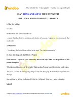 Bài tập Tiếng Anh lớp 10 – Unit 4: For a better community (Project)