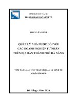 Quản lý nhà nước đối với các doanh nghiệp tư nhân trên địa bàn thành phố đà nẵng 