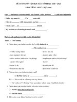 Đề cương speaking lớp 7 học kỳ 1   hệ 7 năm   có gợi ý