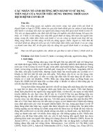 CÁC NHÂN TỐ ẢNH HƯỞNG ĐẾN HÀNH VI SỬ DỤNG TIỀN MẶT CỦA NGƯỜI TIÊU DÙNG TRONG THỜI GIAN DỊCH BỆNH COVID-19