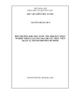 luận văn thạc sĩ bồi thường khi nhà nước thu hồi đất nông nghiệp theo luật đất đai 2013 từ thực tiễn quận 12, thành phố hồ chí minh 
