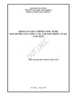 Khảo sát quy trình công nghệ bảo dưỡng sữa chữa các chi tiết động cơ xe uaz   31512 