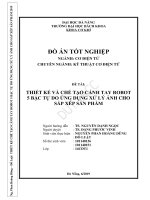 Thiết kế và chế tạo cánh tay robot 5 bậc tự do ứng dụng xử lý ảnh cho sắp xếp sản phẩm  