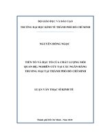 Tiến tố và hậu tố của chất lượng mối quan hệ: nghiên cứu tại các ngân hàng thương mại tại Thành phố Hồ Chí Minh