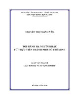 Tội hành hạ người khác từ thực tiễn thành phố hồ chí minh 