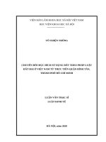 Chuyển đổi mục đích sử dụng đất theo pháp luật đất đai ở việt nam từ thực tiễn quận bình tân, thành phố hồ chí minh 