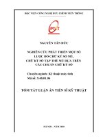 Nghiên cứu phát triển một số lược đồ chữ ký số mù, chữ ký số tập thể mù dựa trên các chuẩn chữ ký số tt 