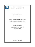 Quản lý chi bảo hiểm xã hội trên địa bàn tỉnh kon tum 