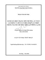 Đánh giá hiện trạng môi trường, an toàn lao động và đề xuất biện pháp cải thiện trong ngành chế biến thủy sản đông lạnh 