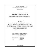 Thiết kế và chế tạo cánh tay robot 5 bậc tự do phân loại vật trên băng chuyền 