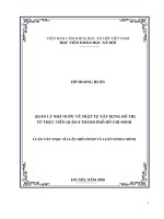 Quản lý nhà nước về trật tự xây dựng đô thị từ thực tiễn quận 8, thành phố hồ chí minh 