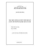 Thực hiện chính sách phát triển đội ngũ giảng viên trường đại học nội vụ hà nội