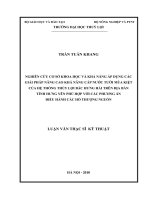 Nghiên cứu cơ sở khoa học và khả năng áp dụng các giải pháp nâng cao khả năng cấp nước tưới mùa kiệt của hệ thống thủy lợi bắc hưng hải trên địa bàn tỉnh hưng yên phù hợp với các phương án 