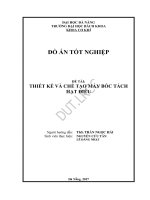 Thiết kế và chế tạo máy bóc tách hạt điều 