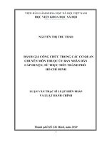 luận văn thạc sĩ đánh giá công chức trong các cơ quan chuyên môn thuộc ủy ban nhân dân cấp huyện, từ thực tiễn thành phố hồ chí minh 
