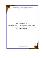 Hướng dẫn in sổ theo dõi và đánh giá học sinh, sổ chủ nhiệm năm học 2020-2021