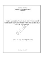 Thiết kế nhà máy sản xuất cồn tuyệt đối từ ngô theo phương pháp khô với năng suất 12 tấn nguyên liệu  ngày 
