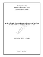 Khảo sát và tính toán kiểm nghiệm hệ thống phanh trên xe ô tô mazda cx 7 2007 