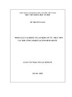 Luận văn pháp luật lao động về lao động nữ từ thực tiễn các khu công nghiệp tại tỉnh bình phước 