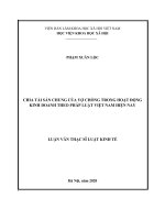 Chia tài sản chung của vợ chồng trong hoạt động kinh doanh theo pháp luật việt nam hiện nay 