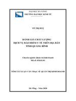 Đánh giá chất lượng dịch vụ bảo hiểm y tế trên địa bàn tỉnh quảng bình 