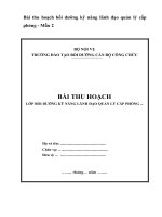 Bài thu hoạch lớp bồi dưỡng kỹ năng lãnh đạo quản lý cấp phòng câu hỏi quản lý sự thay đổi