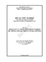 Khảo sát và tính toán kiểm nghiệm hệ thống phanh trên ô tô kia optima 